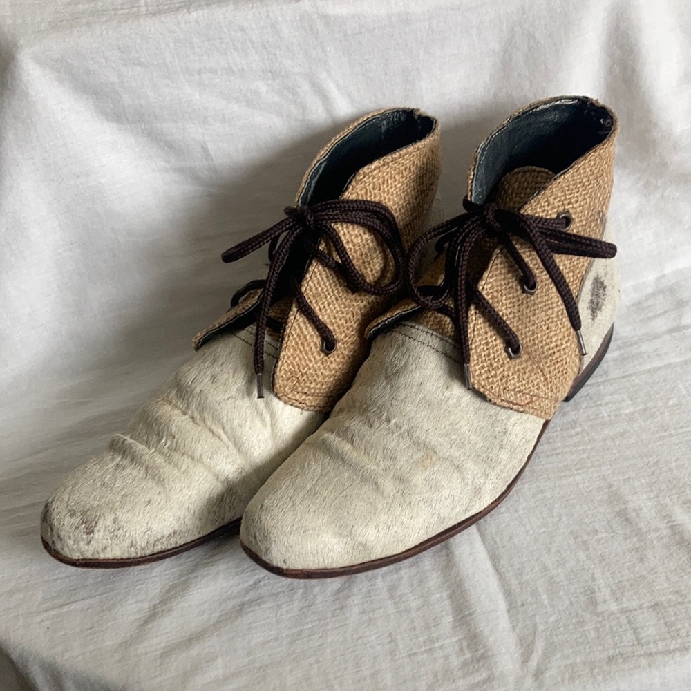 Vintage handmade cowhide boots